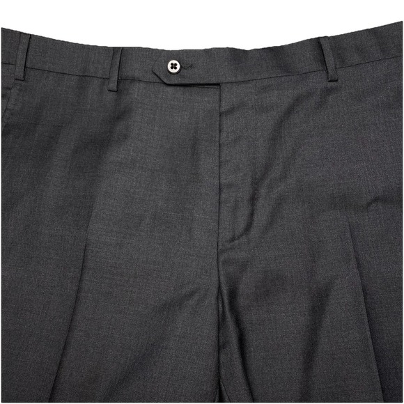 Zanella Devon Dress Pants 38 (38x28 Cuffed) Mens Flat Front Dark Gray 111839